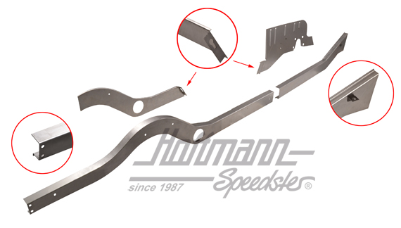 Repair panel, side member, complete, right                                                          