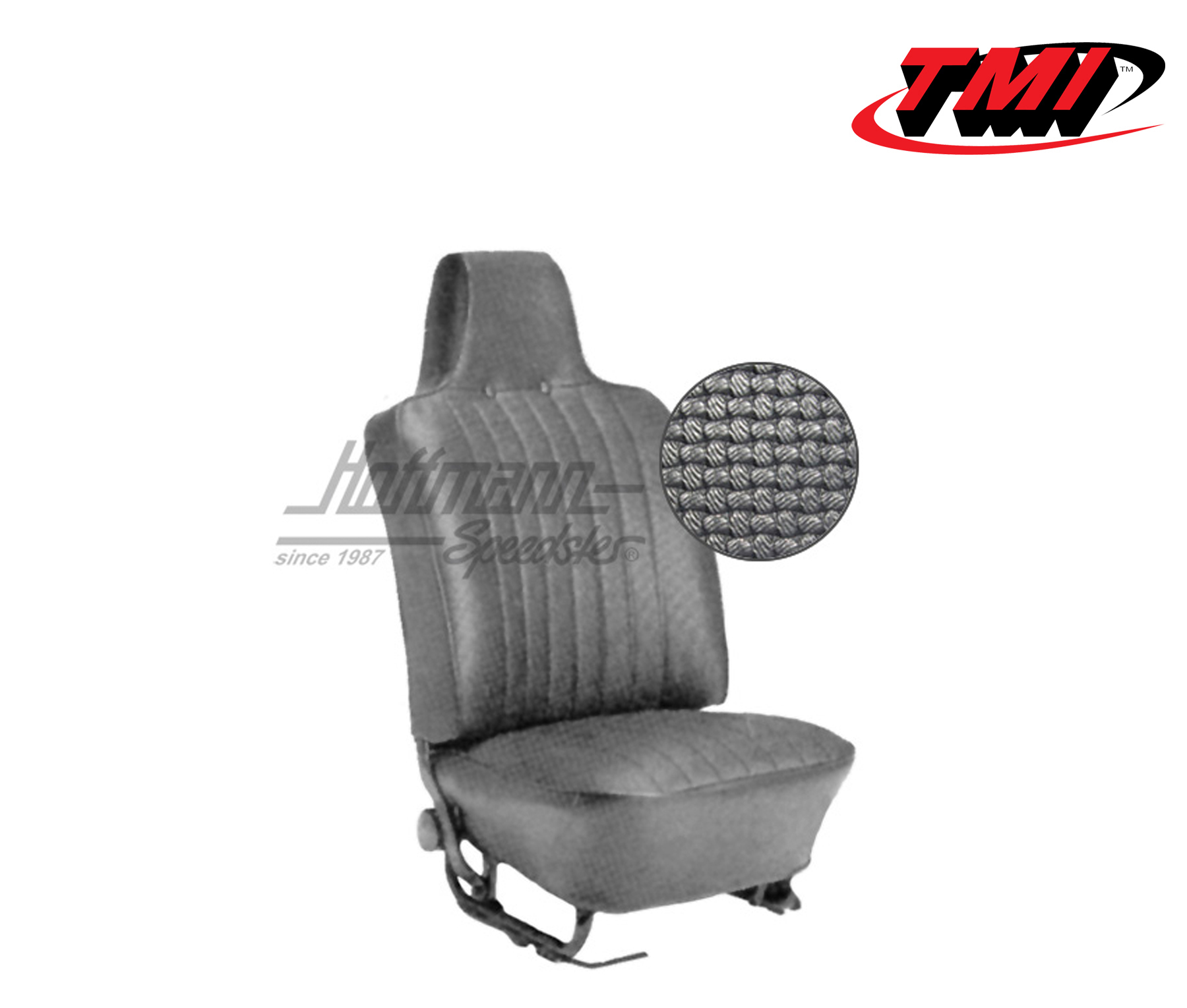 Seat upholstery, Sedan, 8.69-7.72, Basketweave, black | 43-1126-01 | 055-5140