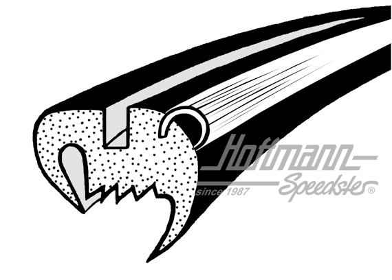 Quarter window seal, with groove for aluminium moulding, left/right, 8.64- |  | 020-5525