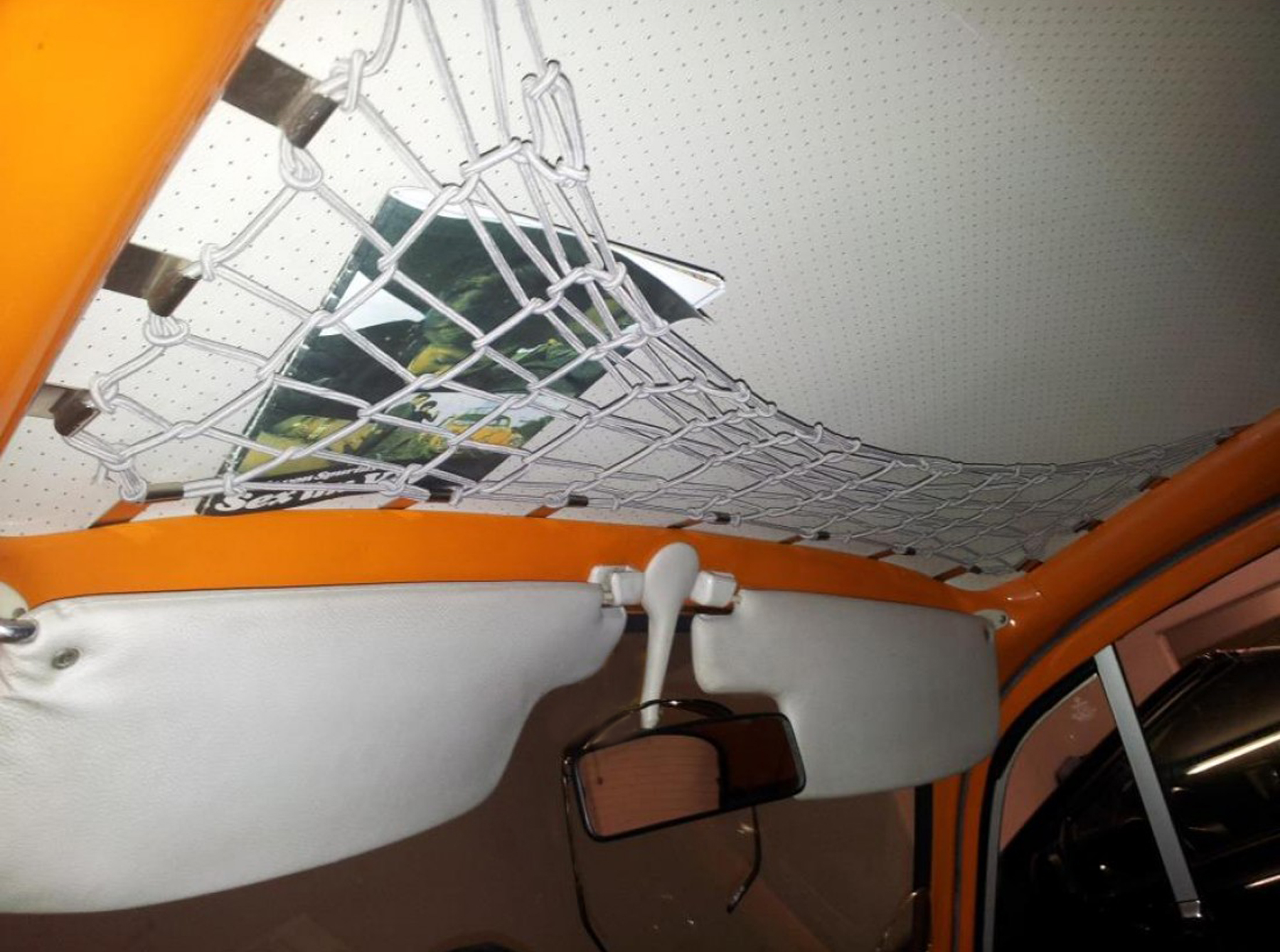 Luggage net, inside at the headliner, Beetle, grey                                                  
