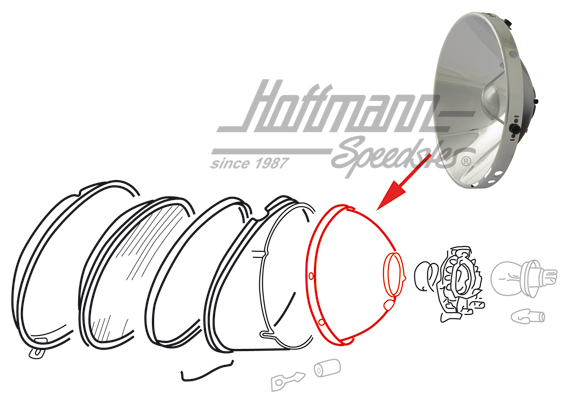 Reflector, "asymmetric" headlight | 111 941 151 E | 020-4453-04