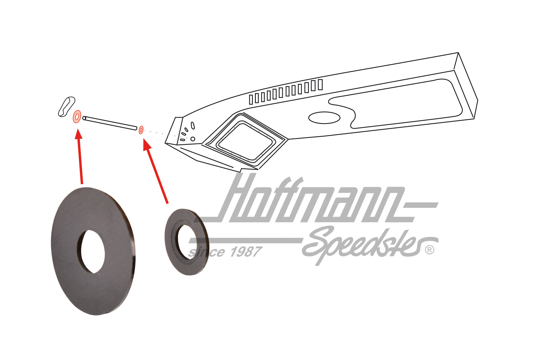 Washers, air flap rod, Bus T1 | 211 817 798 | 089-1412-34