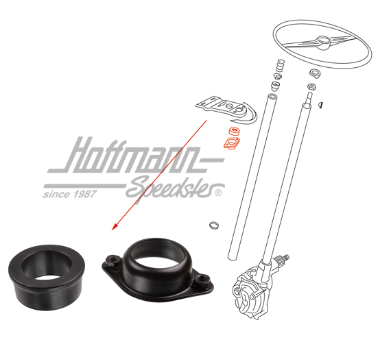 Rubber lead-through/support, steering column, upper | 211 415 640 A | 089-4202-06