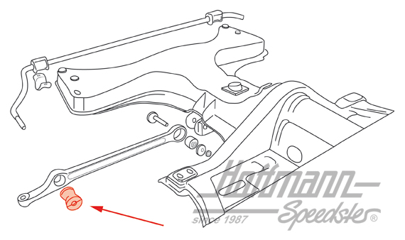 Sway bar rubber in control arm, 1302/1303, -7.73                                                    