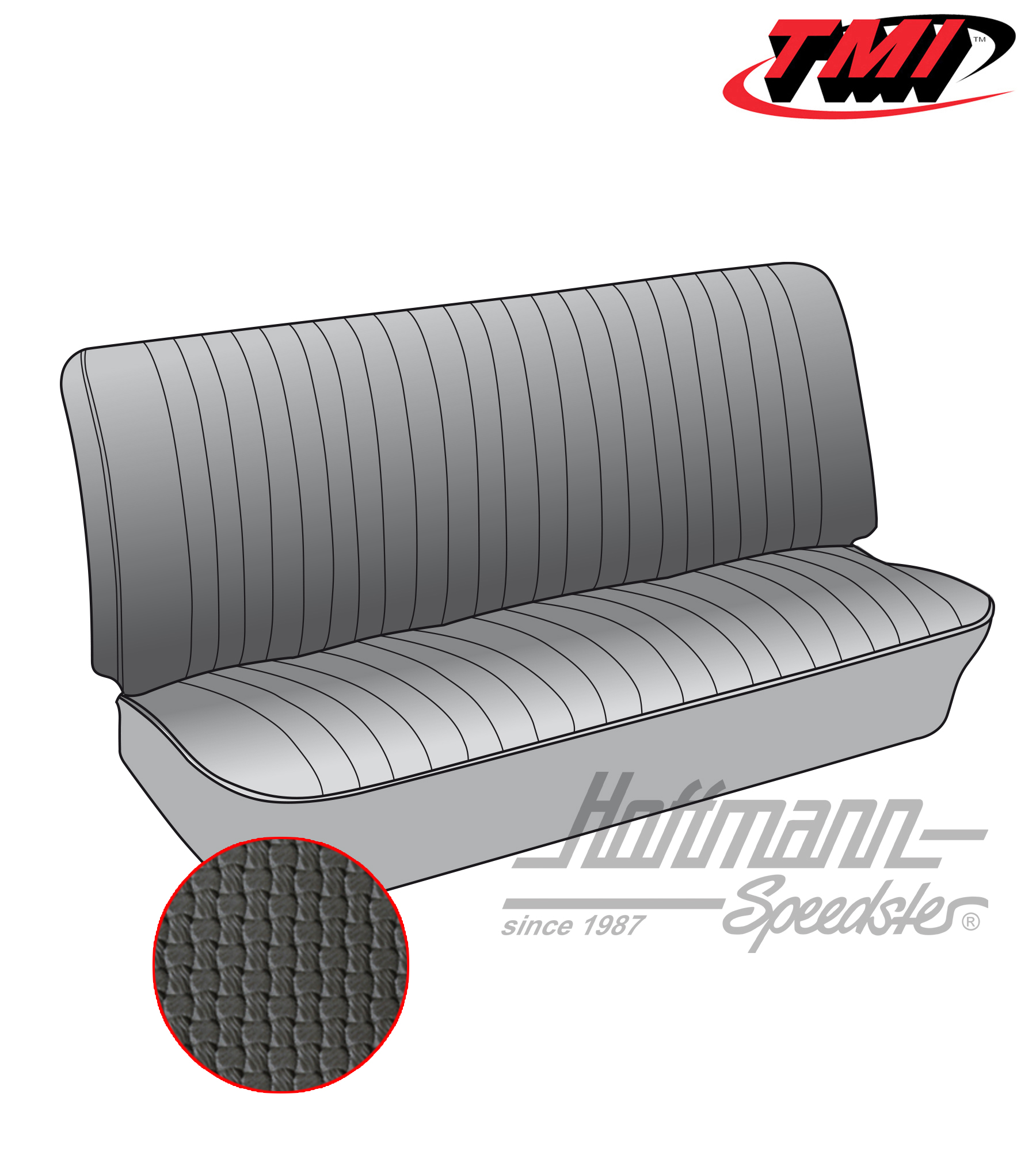 Seat upholstery, front bench, 50-62, black | 43-2110-01 | 098-0600-10
