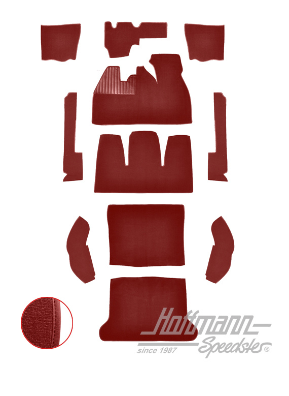 Carpet kit, Beetle Sedan, 8.61-7.68, light red |  | 026-5427