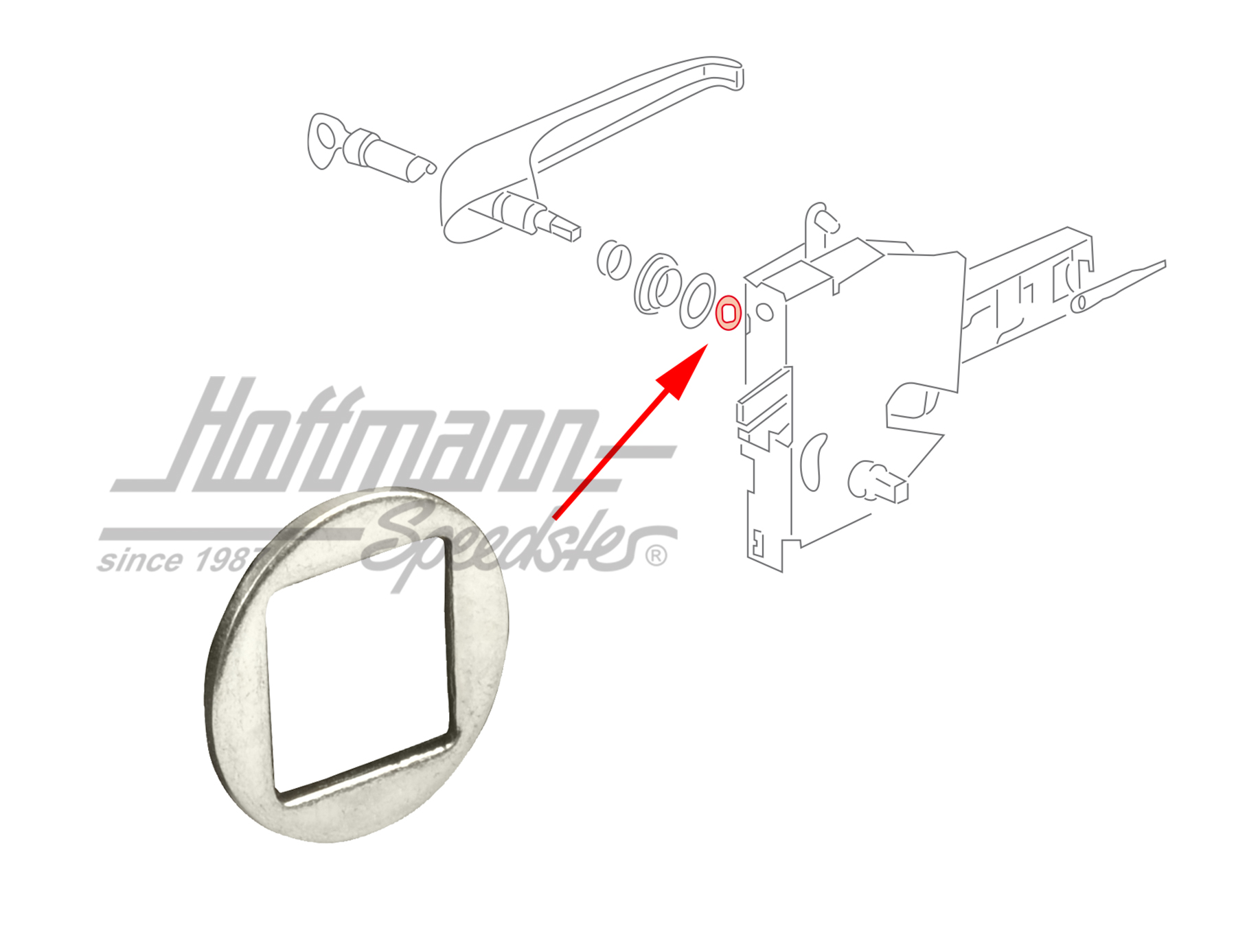 Spacer ring, sliding-door handle, outer | 211 843 717 | 360-4010-40