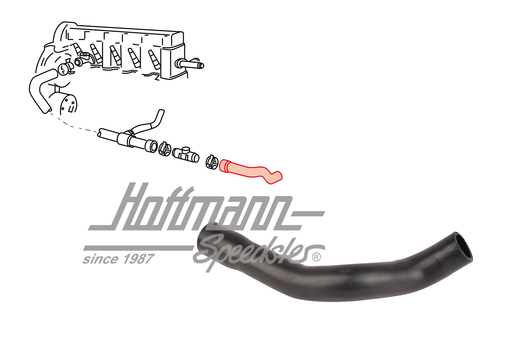 Cooling-water hose, 2.4-2.5, 9.90-12.95 | 074 121 101 L | 401-1930-64