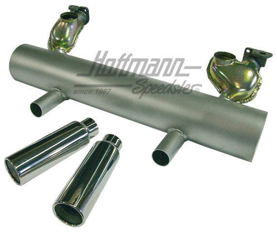 Sports exhaust "Classic style", -37KW/50HP, STAINLESS STEEL                                         