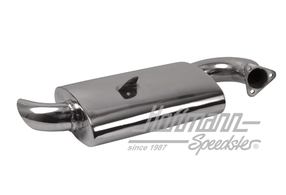 Single exhaust muffler, Phat Boy, stainless steel                                                   