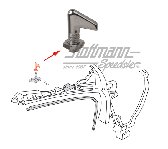 Hook, convertible-top catch, lateral, 55-71 | 141 871 903 | 060-4027-58