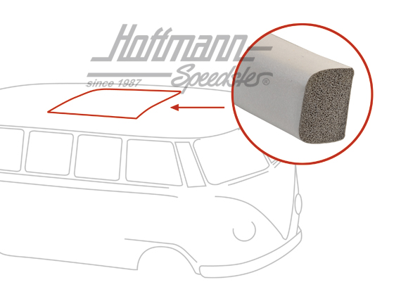 Seal, grey, roof opening, WESTFALIA, -7.67 | 231 070 707 | 089-1905