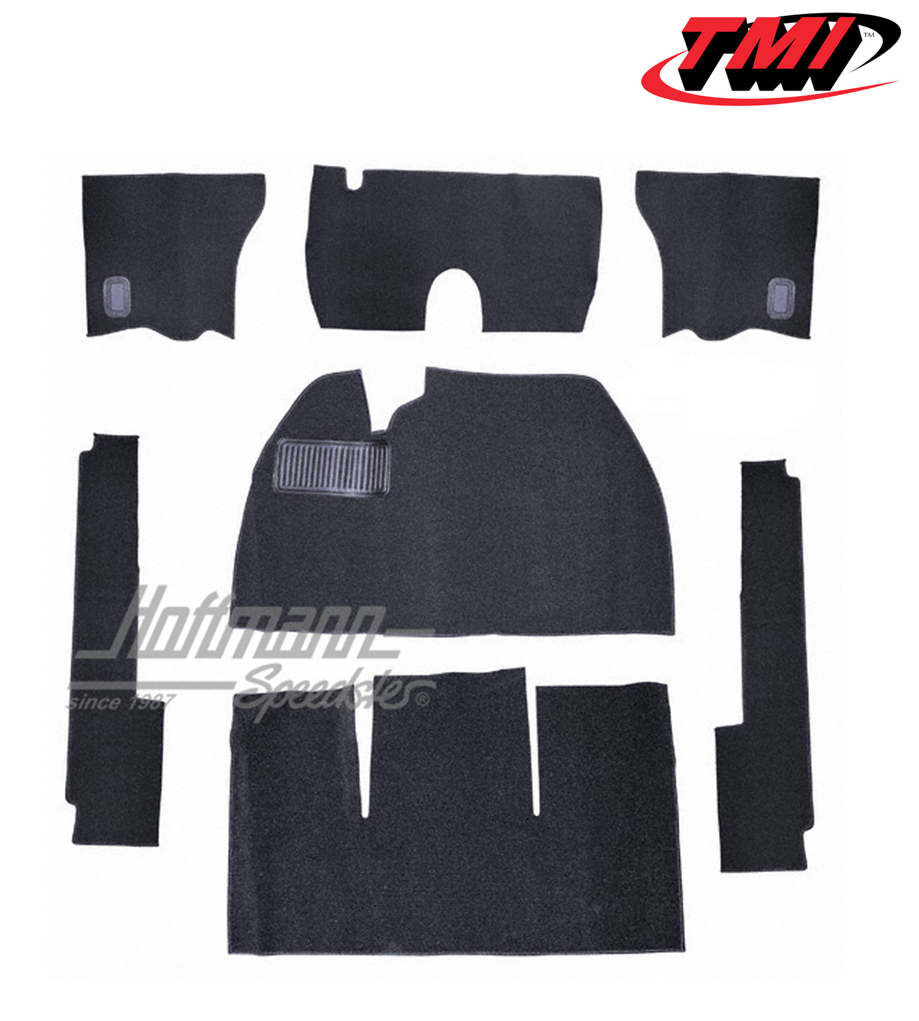 Carpet kit, Beetle Sedan, velour, black, 8.53-7.57 | 34-F1115-801 | 055-7601