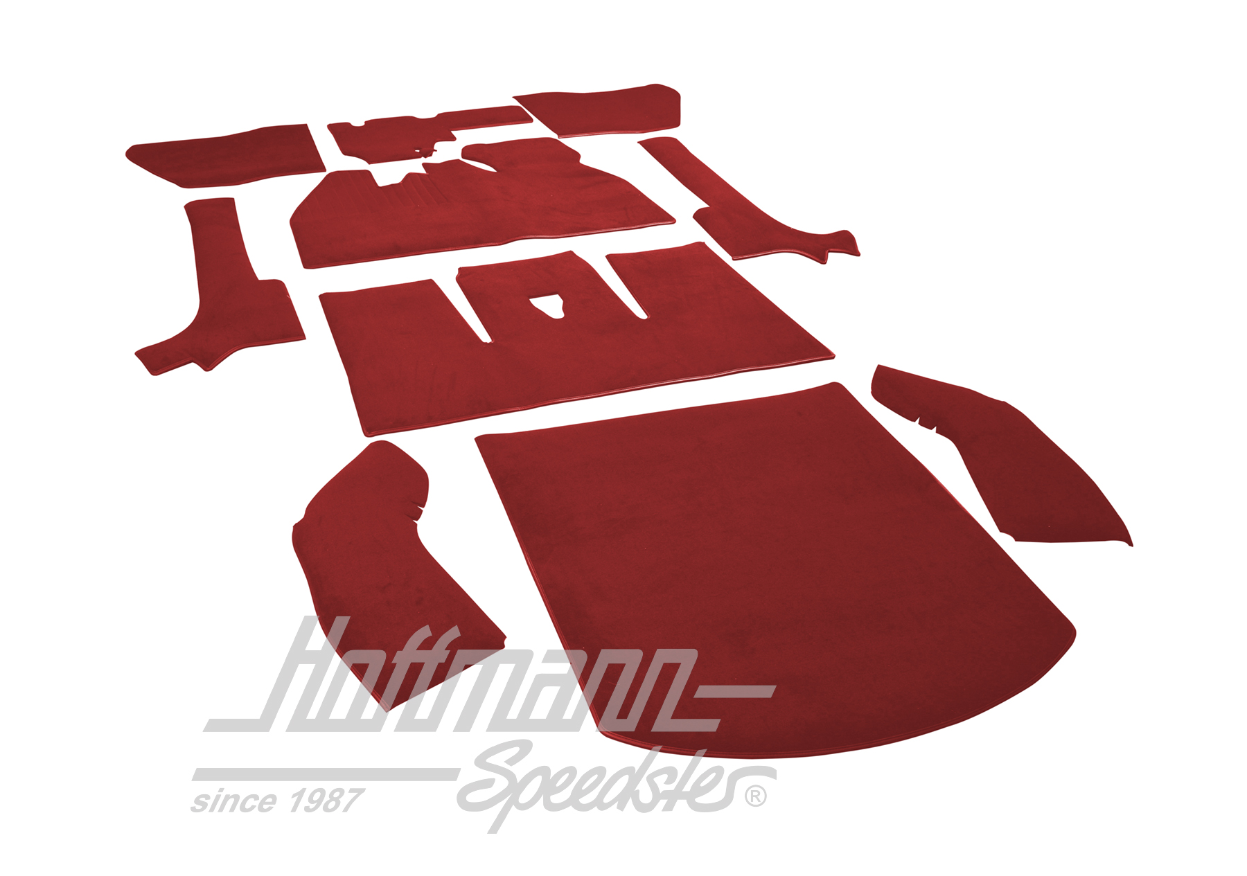 Carpet kit, Beetle Convertible, 8.66-7.70, red                                                      