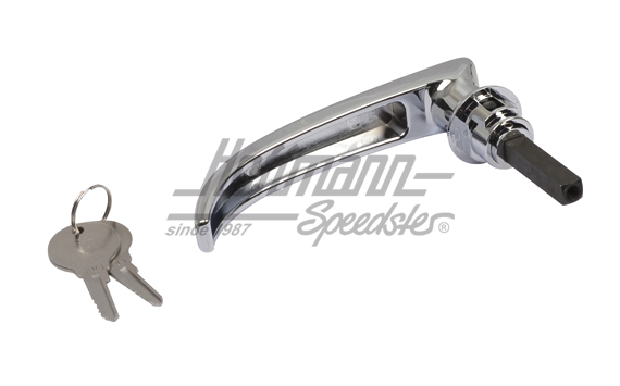 Handle, hinged door, outer, chromed, 58-67, long                                                    