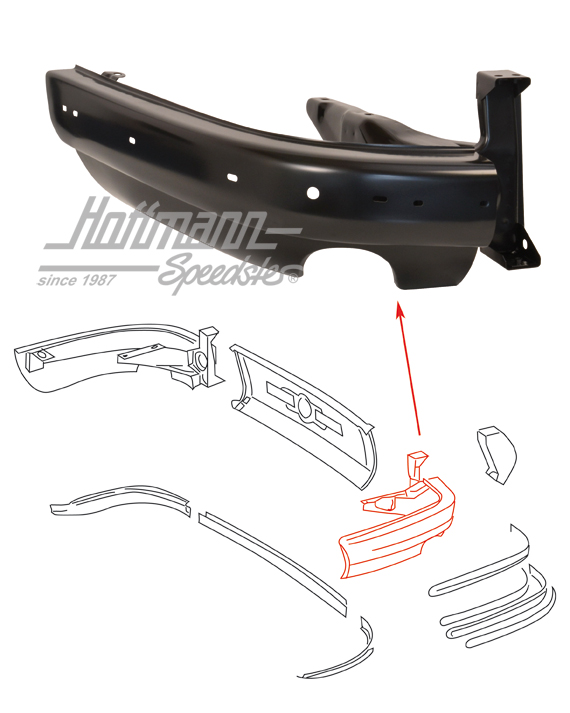 Bumper edge, rear, 69-73, left | 901 505 021 21 | 510-9932-01