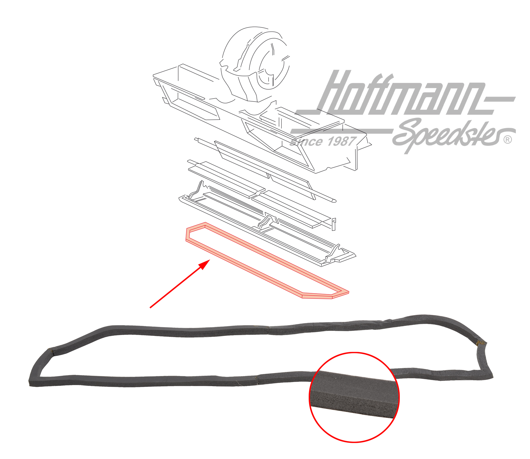 Seal, fresh-air box, lower | 255 259 489 | 350-6100