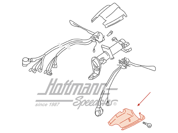 Covering, steering lock,
 lower, 911, .68-.73                                                      