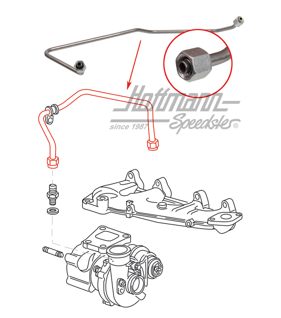 Oil tube, turbocharger, upper | 068 145 771 F | 308-7500