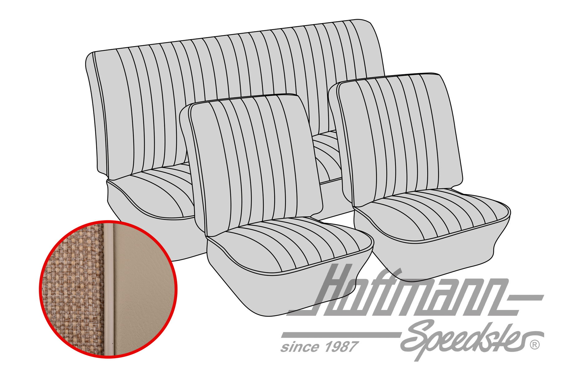 Seat upholstery, Sedan, 8.64-7.67, Tweed, beige/off-white | 43-1124-15-74 | 055-5550-40