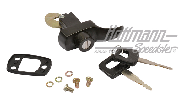 Engine-hood lock, 8.64-7.66, black | 113 827 503 A schwarz | 020-2466-20