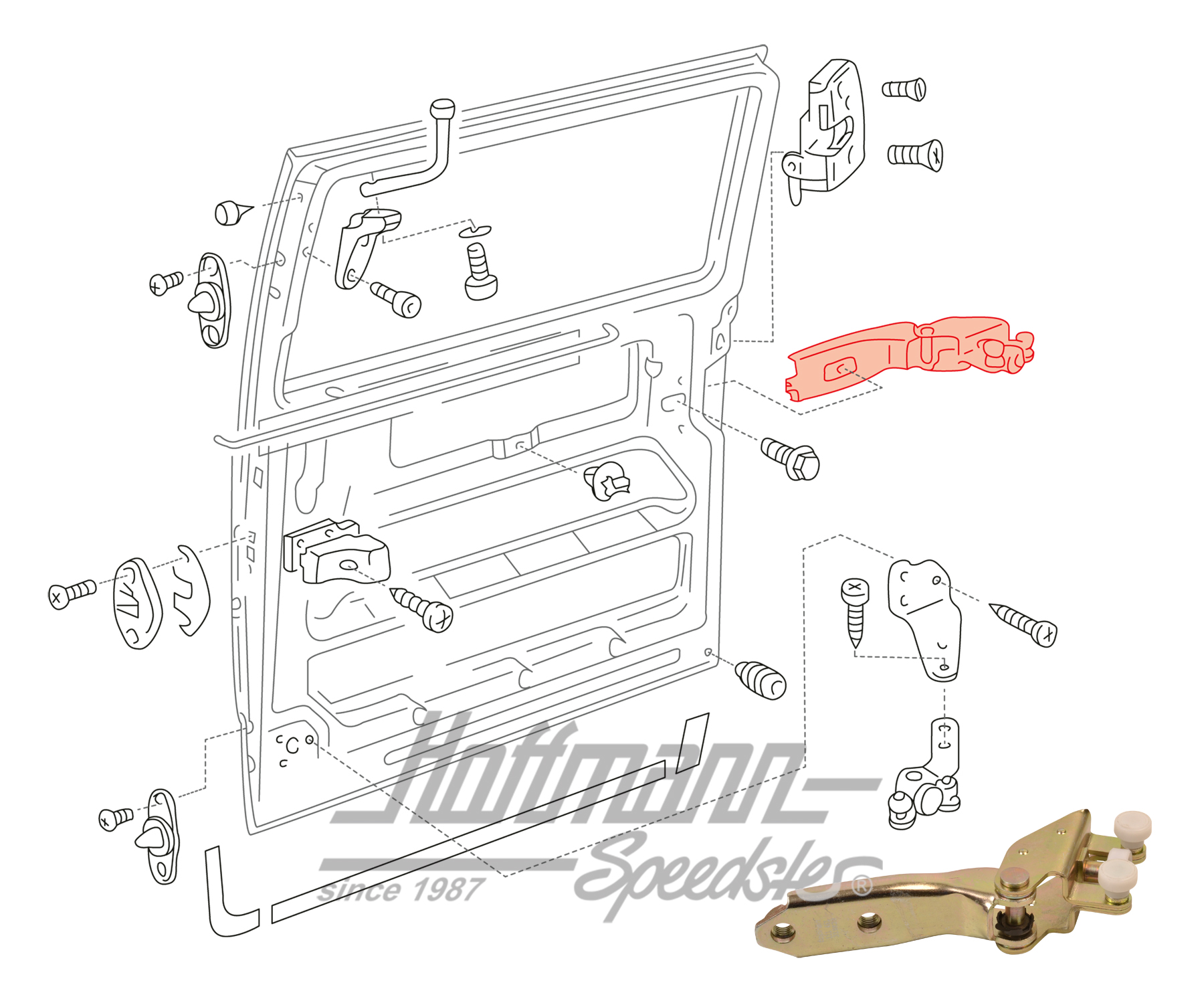 Roller guide, sliding door, rear, right                                                             
