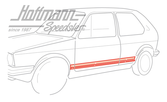 Trim strip, lateral, left/right, black | 161 898 524 4AT | 180-6920-04