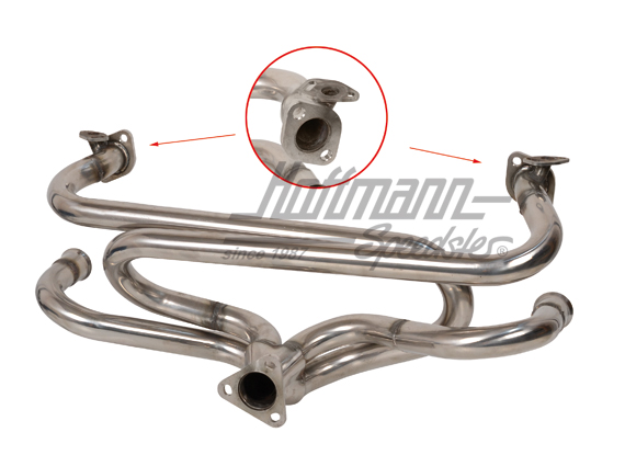 Exhaust header, sports exhaust, stainless steel | VW 35060 S | 020-3520-04