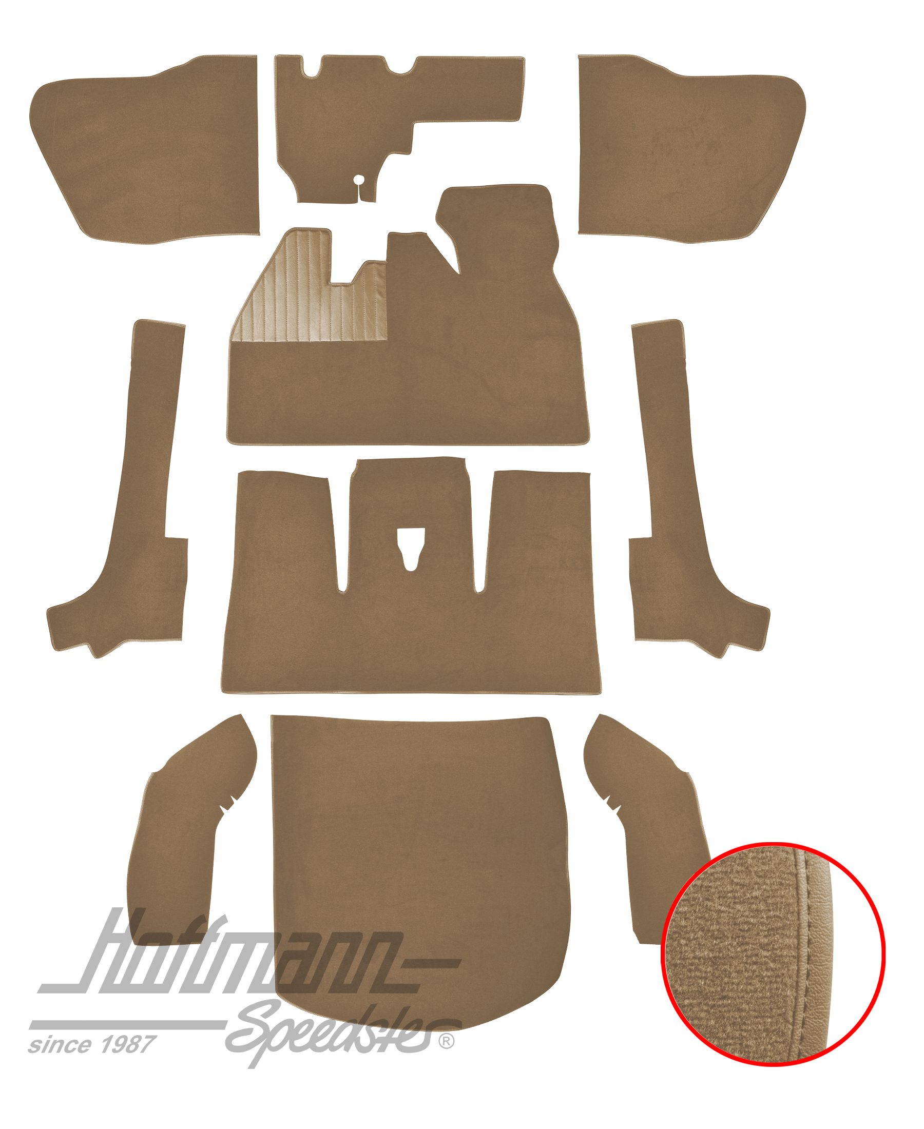 Carpet kit, Beetle Convertible, 8.66-7.70, beige |  | 026-5925