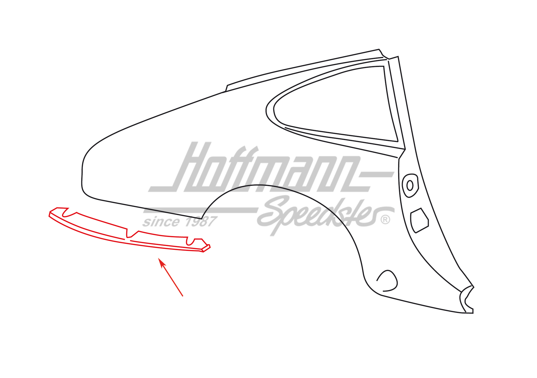 Support, side panel, rear, 74-89, right                                                             