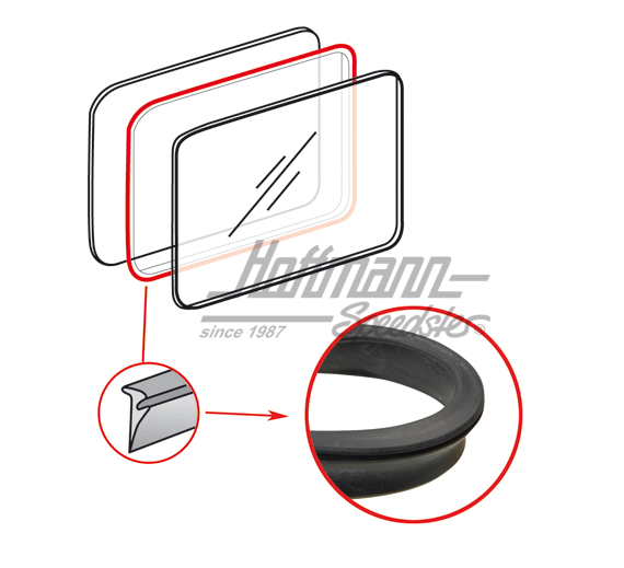 Seal, pop-out window/frame | 221 847 131 A | 089-3843-08