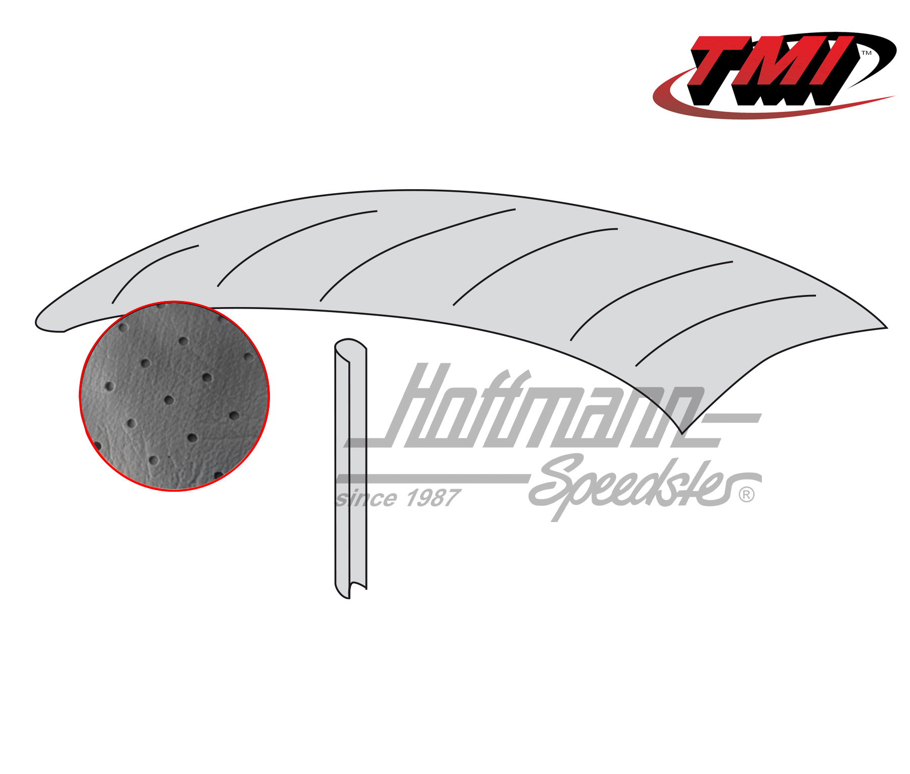 Headliner, original style, perforated, black, 8.46-7.52 | 20-1114-45 | 055-7190-20