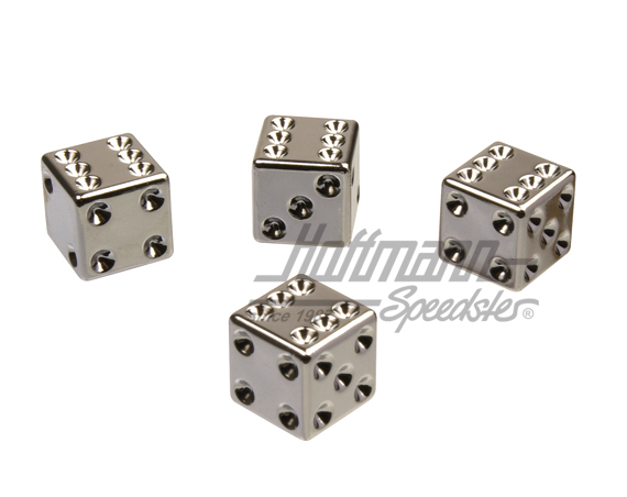 Valve caps, dice, chromed | 409-chrome | 200-7504-22