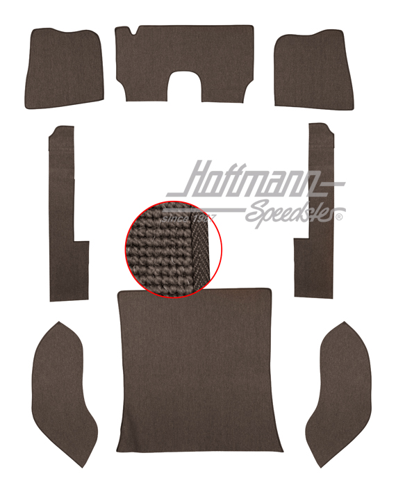 Carpet kit, Sedan, 57-64, hair yarn, anthracite |  | 026-5023-02