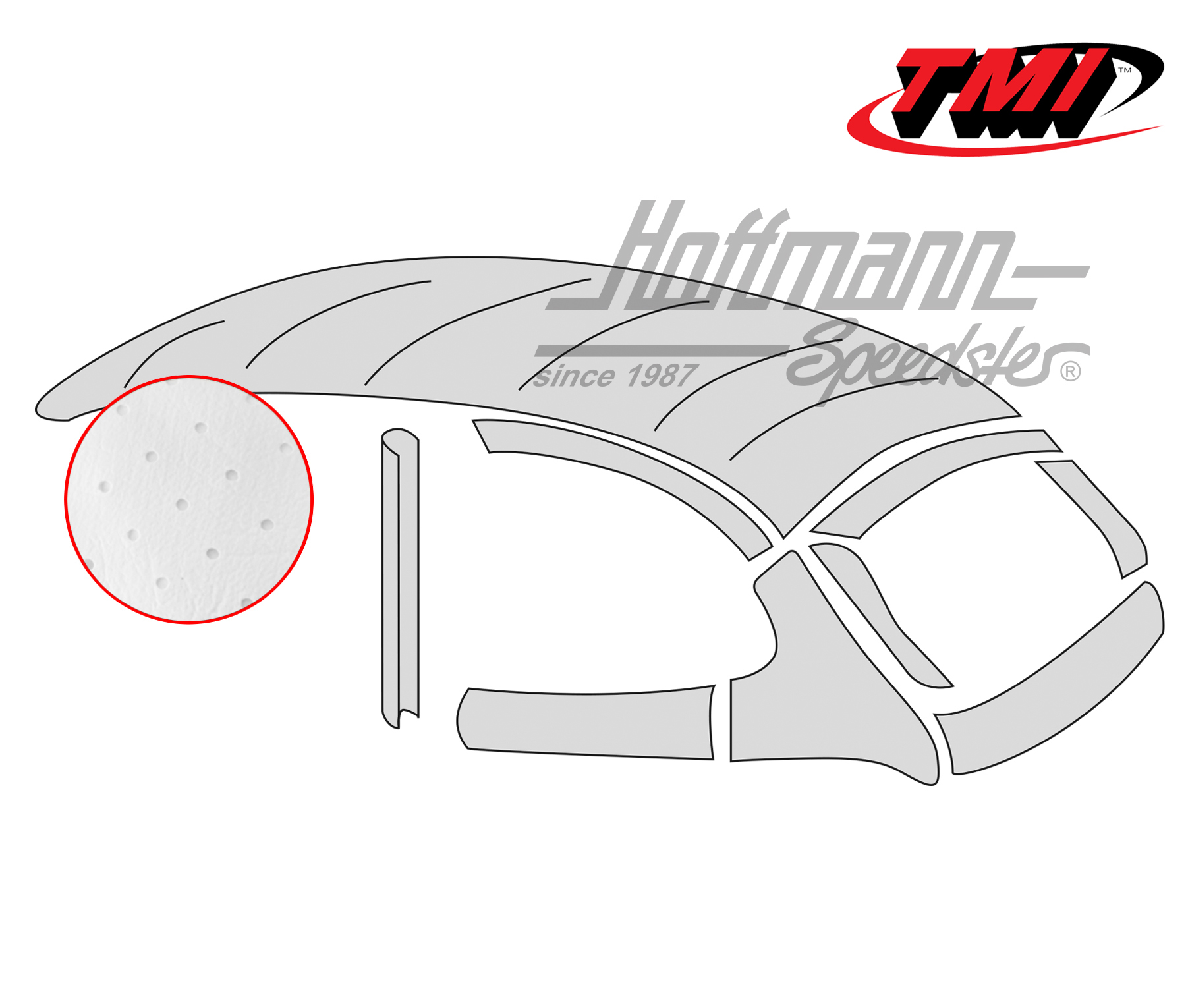 Headliner, original style, perforated, white, 8.72-7.79 | 20-1120-141 | 055-7196-05