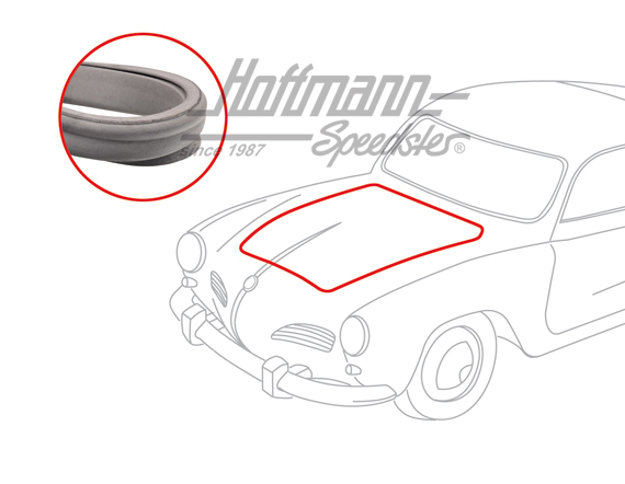 Front hood seal, Karmann Ghia, Top Quality | 141 823 705 A OE | 060-0040-06