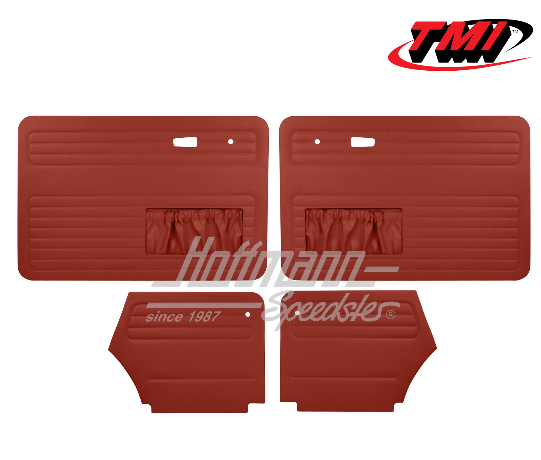 Door panels, Beetle Convertible, 8.72-, red | 10-1330-17 | 055-7586