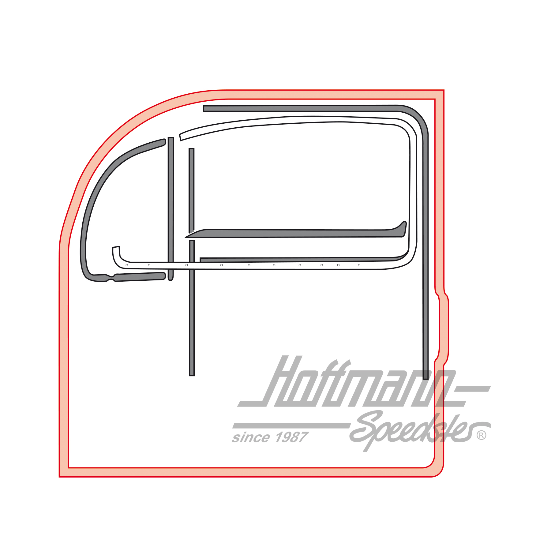 Door seal, Beetle Sedan, 8.55-7.66, left, Germany | 111 831 721 A | 020-5081-06