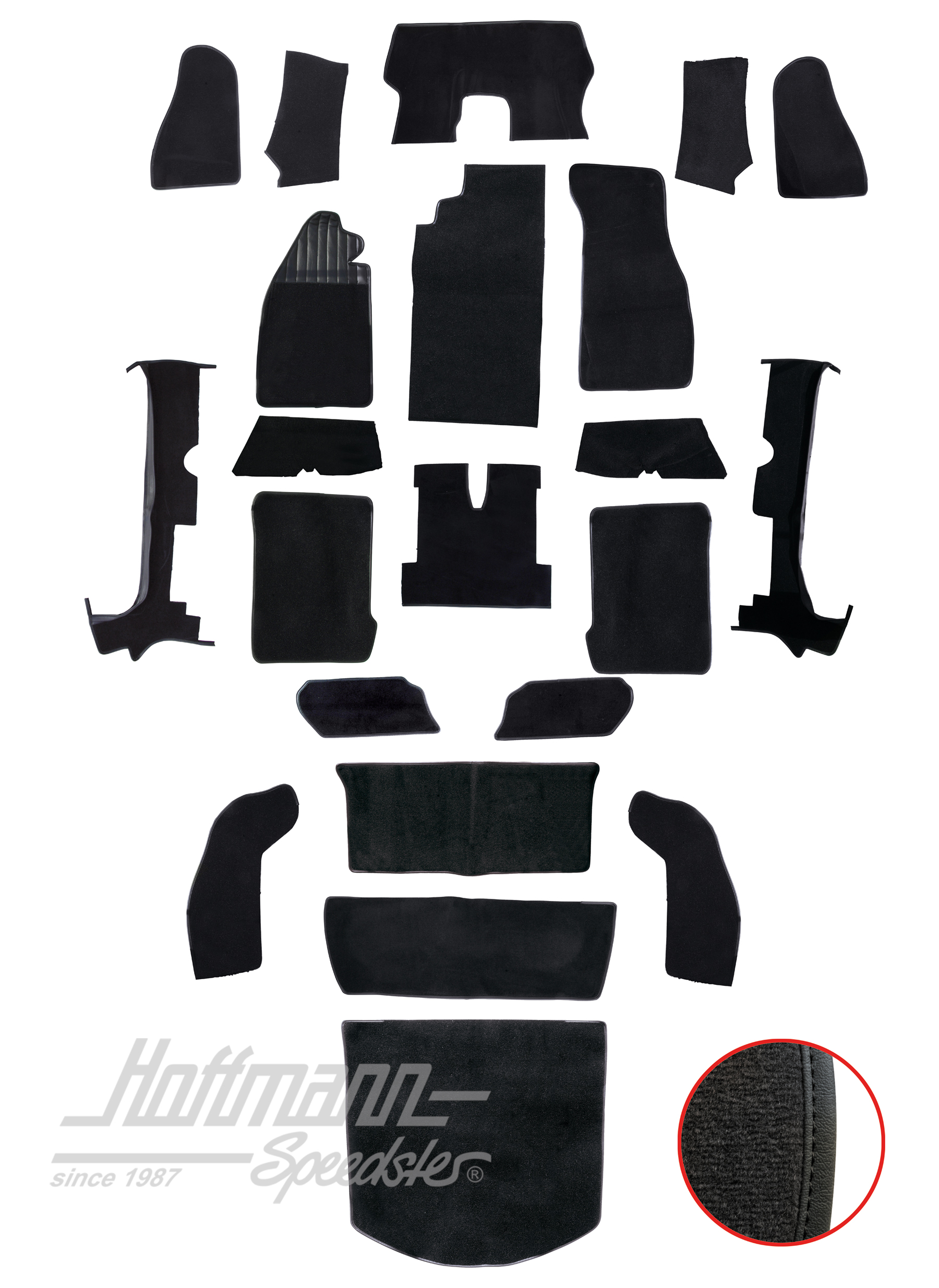 Carpet kit, Beetle Convertible, 1303, black |  | 026-6121