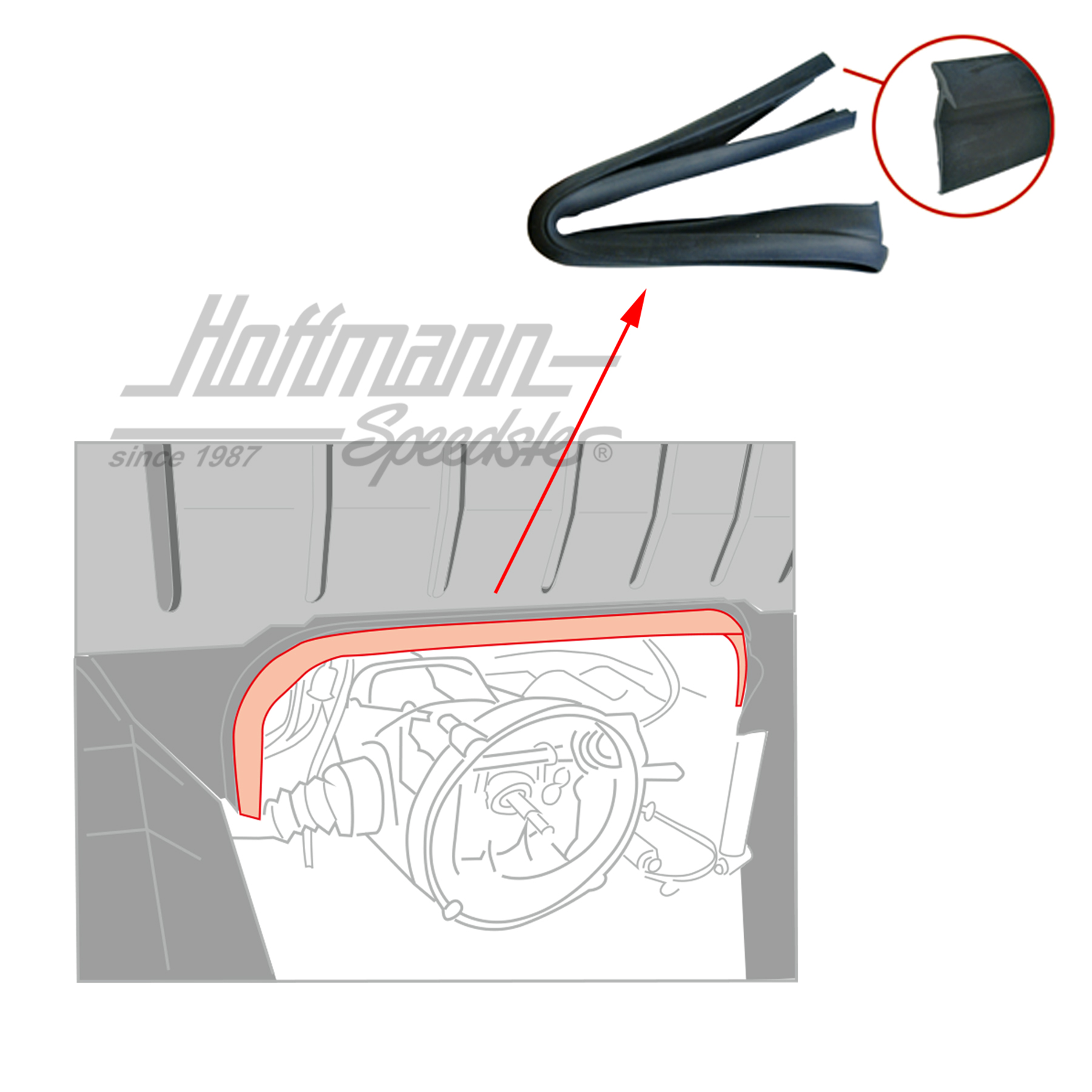 Engine-compartment seal, front, end face wall                                                       