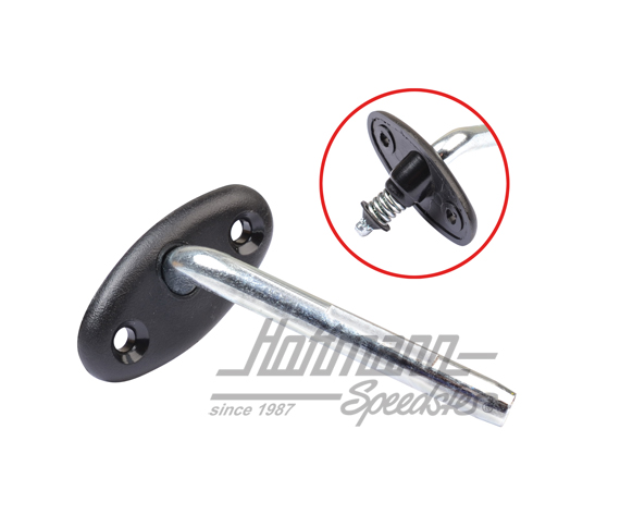 Sun visor retainer, 64-74, left, black | 141 857 559 B | 066-0108-21