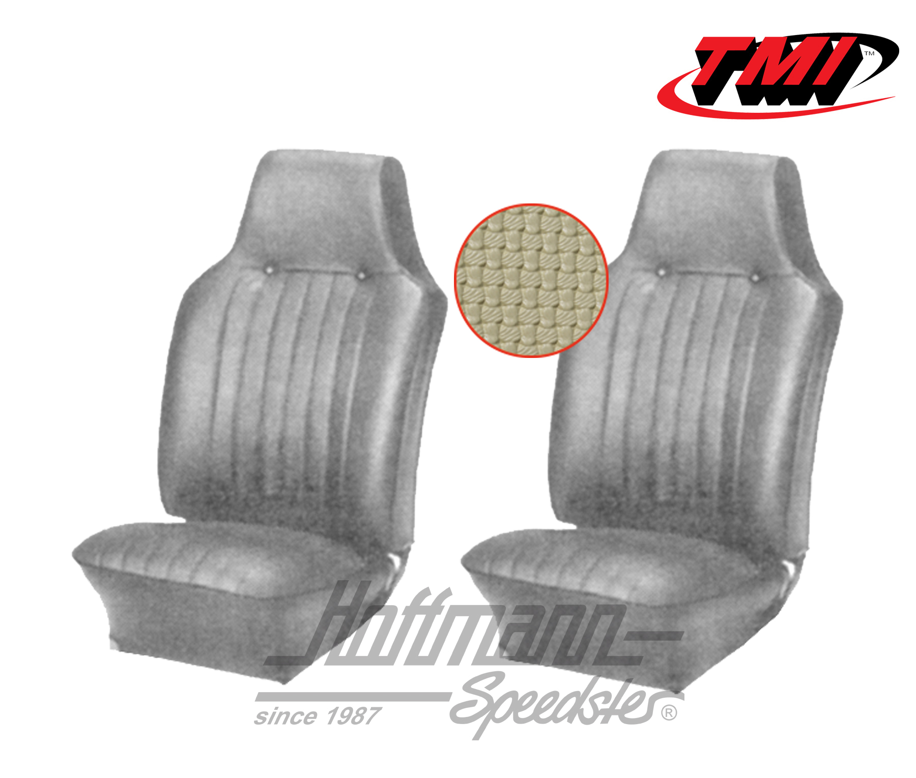 Seat upholstery, Karmann Ghia, front, 67-68, beige | 43-1505-04 | 066-0071-30