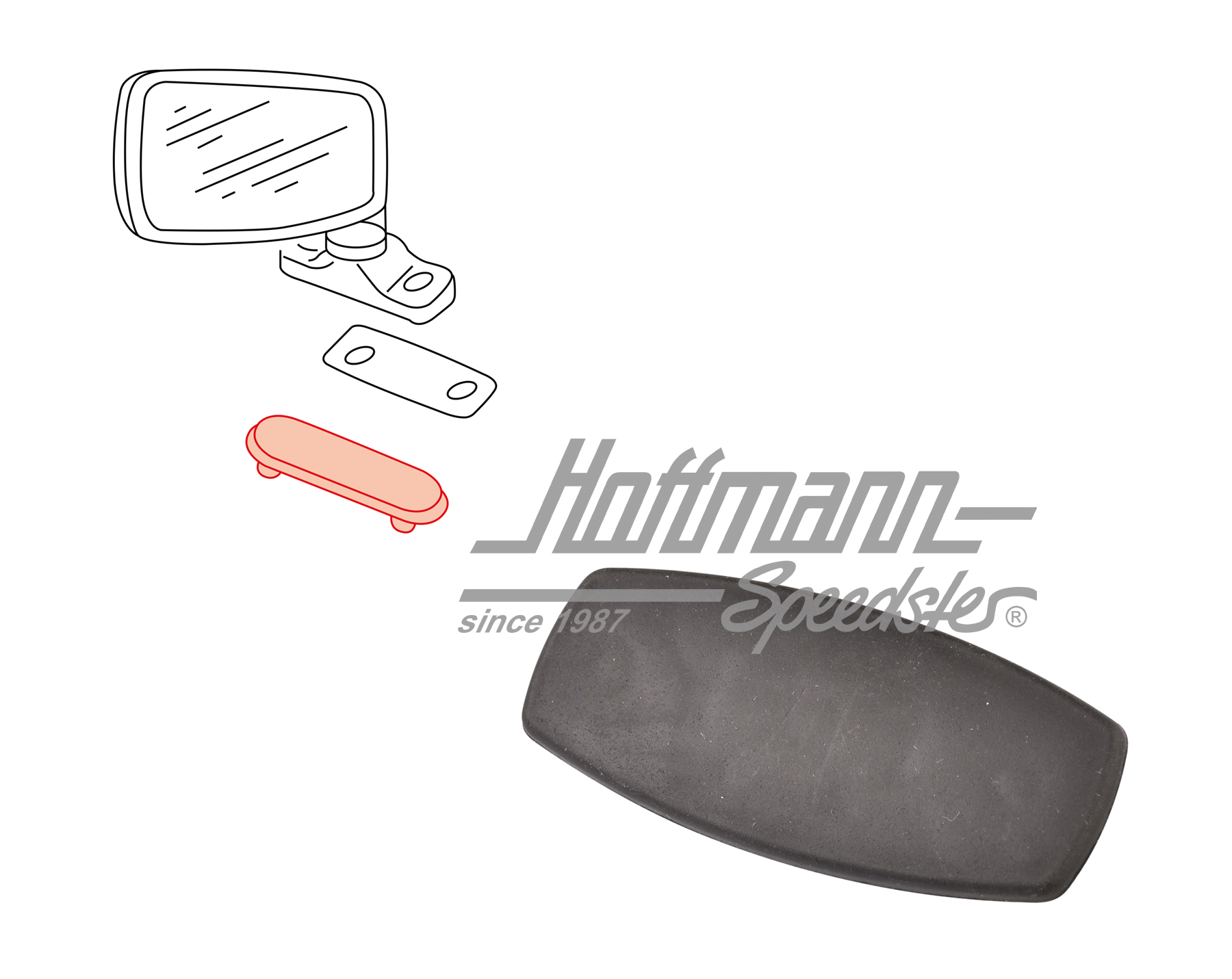 Dummy cover, ouside, mirror, right | 171 857 573 B | 180-7410-04
