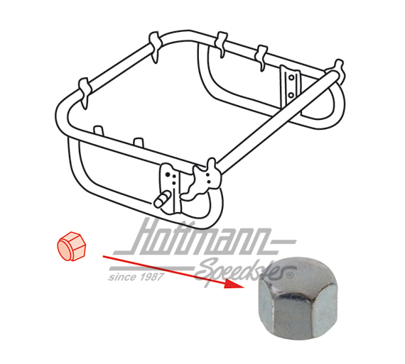 Cap nut (M6), seat frame, lower, -68                                                                