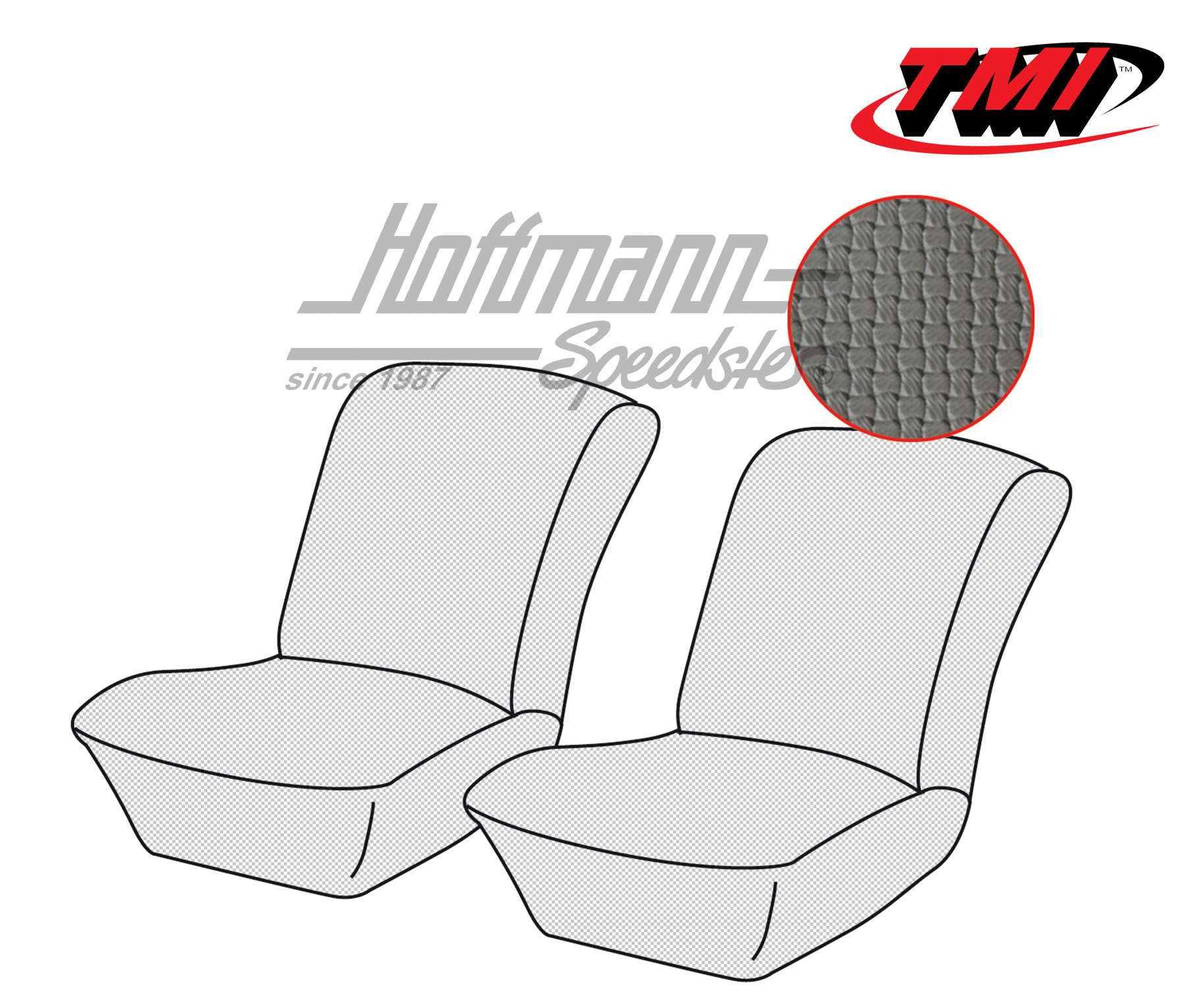 Seat upholstery, front, Type 181, grey (basket weave) | 43-1403-06 | 080-5043-06