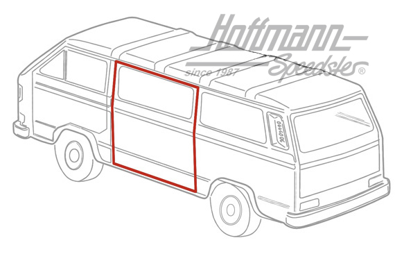 Sliding door seal, Bus T3 , left | 252 843 791 A | 350-2705-01