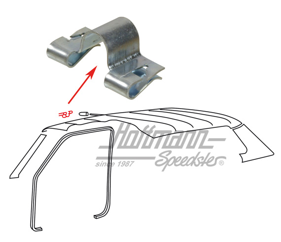 Clamp, headliner steel bow, Golf 1/Bus T1                                                           