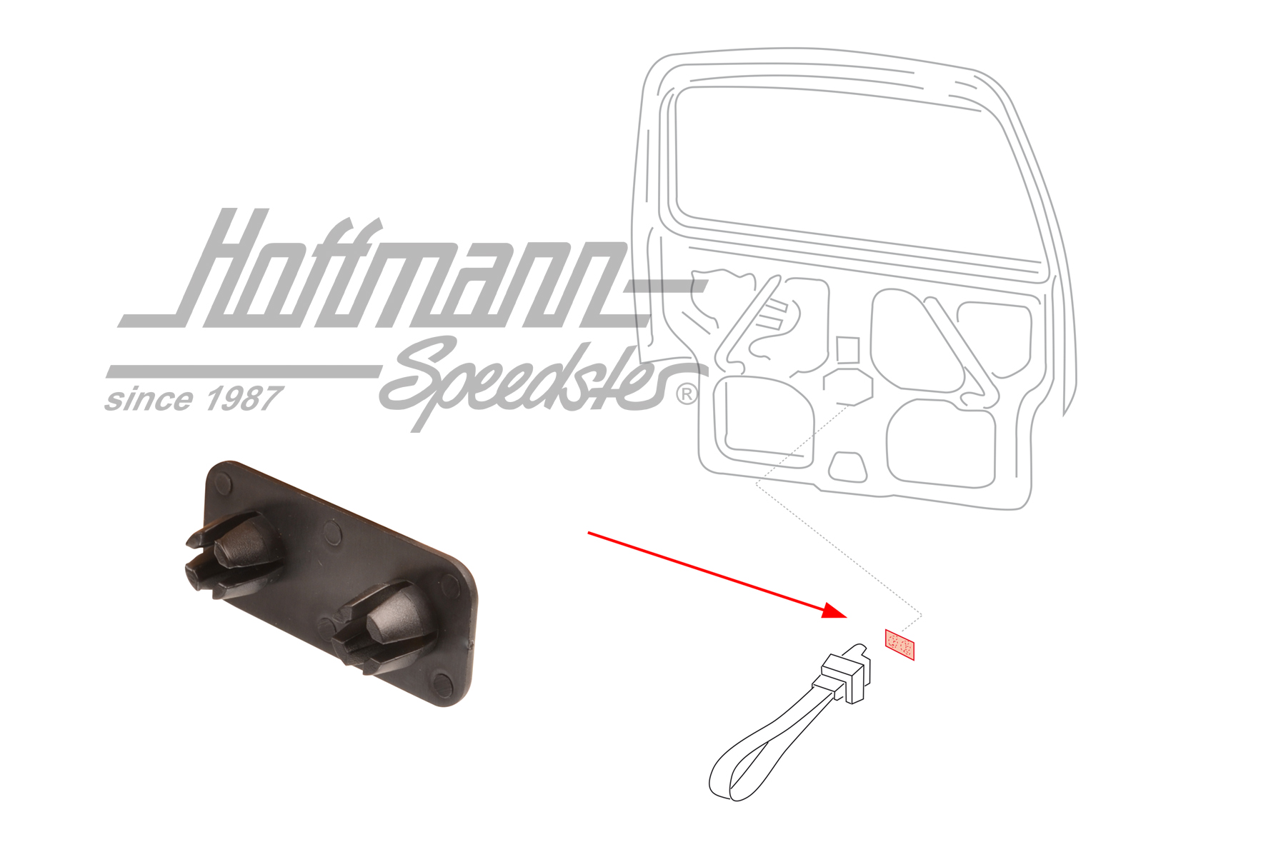 Clip, loop, hatchback lock, 9.90-7.98 | 701 829 623 | 408-1053