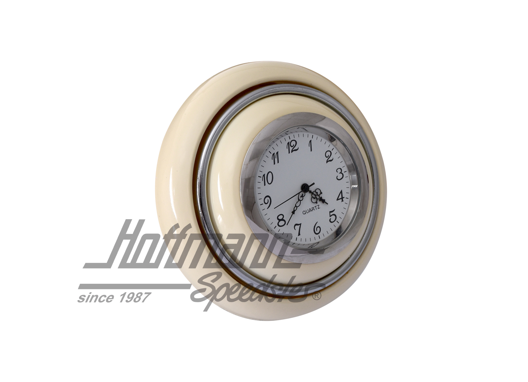 Horn button, with clock, Beetle/Bus, ivory colour | 211 951 CLOCK-IV | 020-1882-13