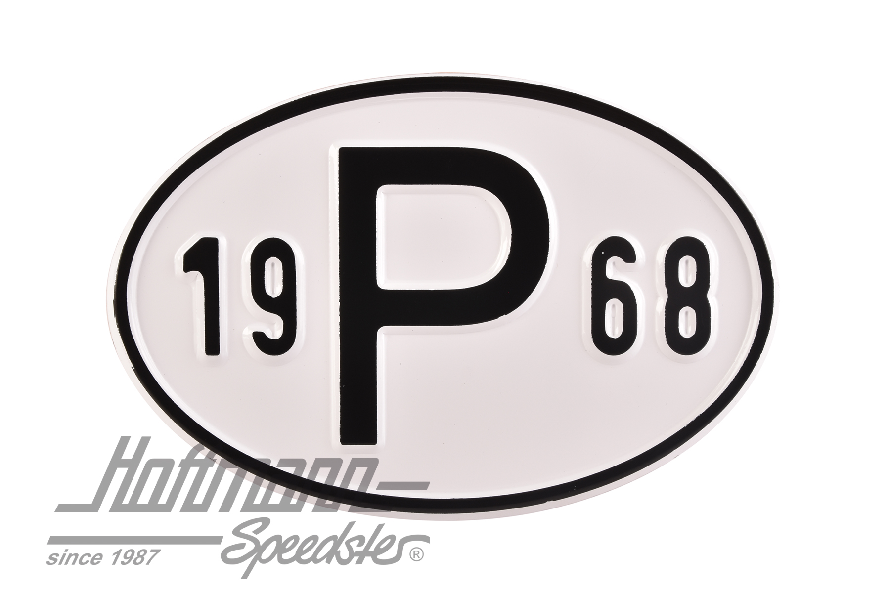 Nationality plate, alu, "P", with year 1968                                                         
